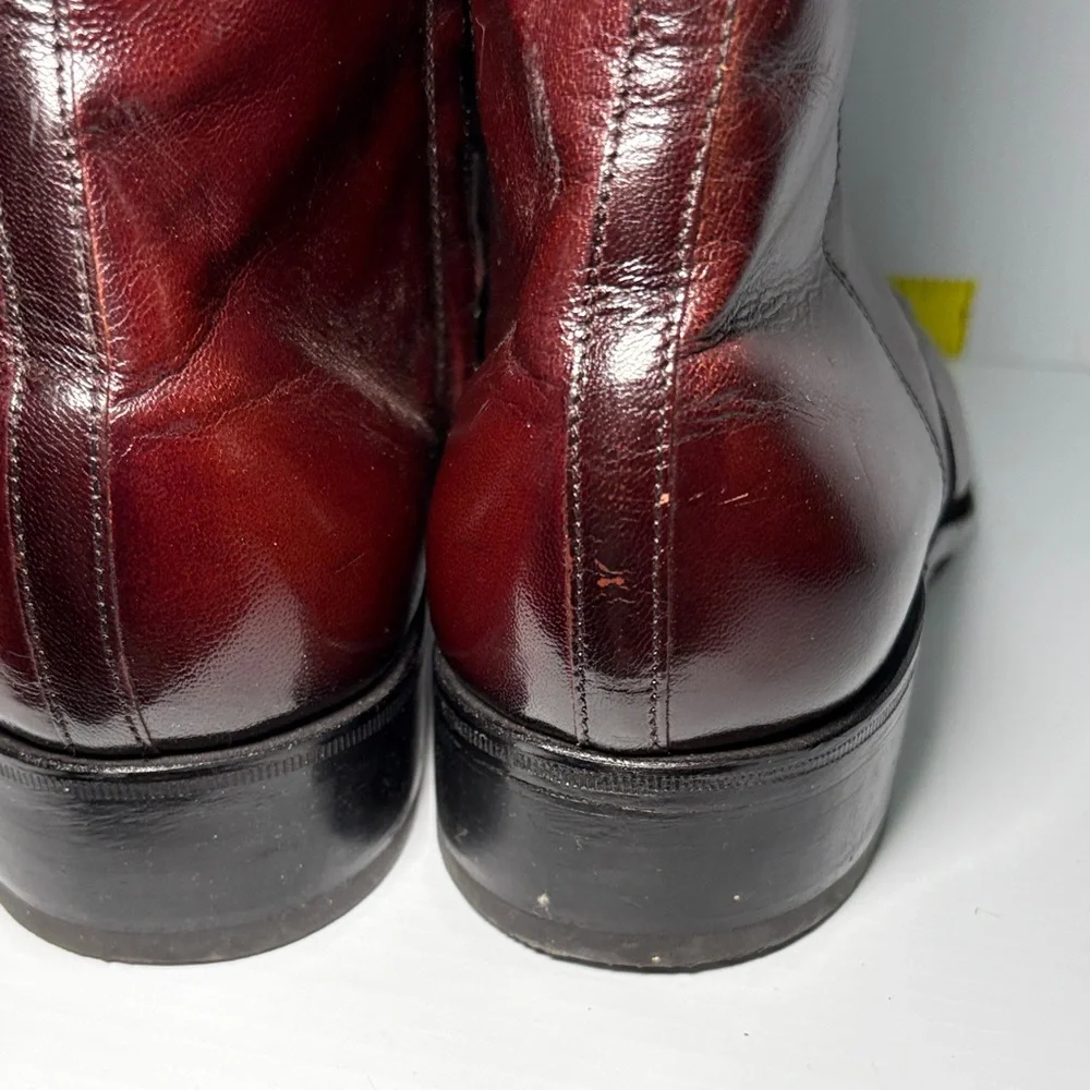 Vintage Florsheim 70’s dress ankle Burgundy Leather Boots. Groovy baby! box‎ 14